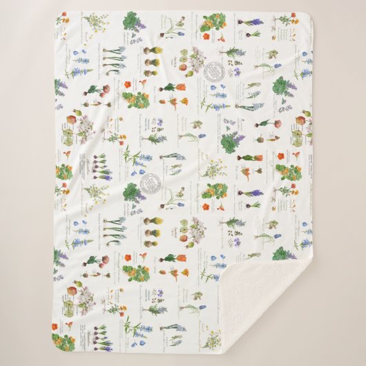 Perennial garden Sherpa blanket Sherpa Deken (Voorkant)
