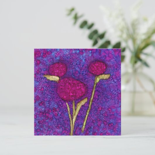 Perennials Square Note Card Feestdagenkaart (Staand voorkant)