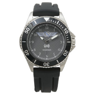 Peresonalized Air Pilot Chrome like Star Wings Horloge