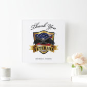 Peresonalized Dank u Veteranen Vierkante Klok (Huis)