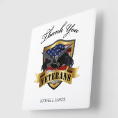 Peresonalized Dank u Veteranen Vierkante Klok (Hoek)