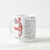Perez, de oorsprong, de betekenis en de crest koffiemok (Voorkant links)