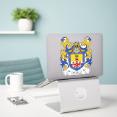 Perez Family Crest Sticker (Laptop op bureau)