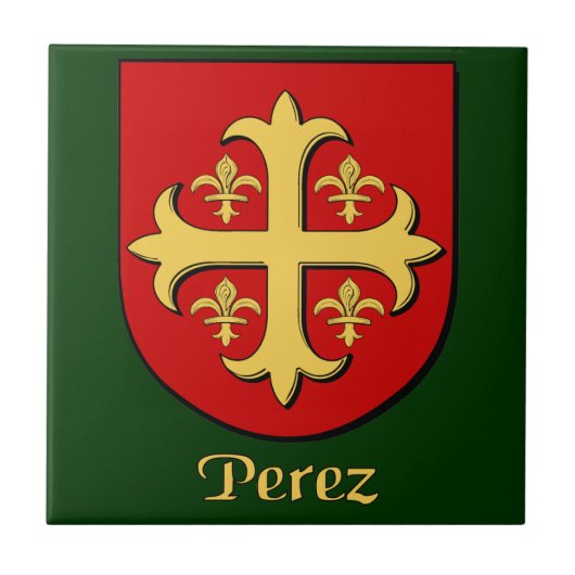 Perez Family Shield Decoratieve Tegel Tegeltje (Voorkant)