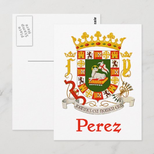 Perez Shield of Puerto Rico Briefkaart (Voorkant / Achterkant)