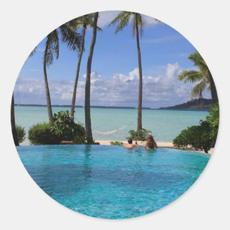 Perfct Infinity Pool on Vanilla Island Ronde Sticker