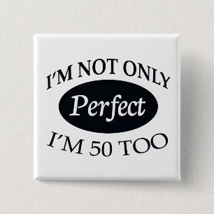 Perfect 50 vierkante button 5,1 cm
