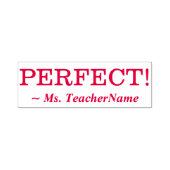 "PERFECT!" + Aangepaste educator naam Zelfinktende Stempel (Design)