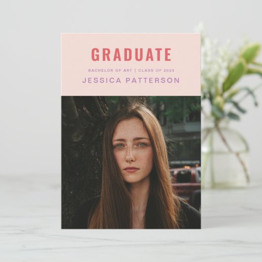 Perfect Afstuderen Golden Pink Aankondiging (Staand voorkant)