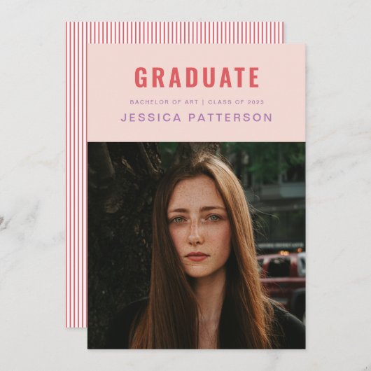 Perfect Afstuderen Golden Pink Aankondiging (Voorkant / Achterkant)