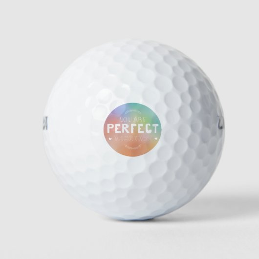 Perfect als je bent Motivatie kunst zelftrots Golfballen (Voorkant)