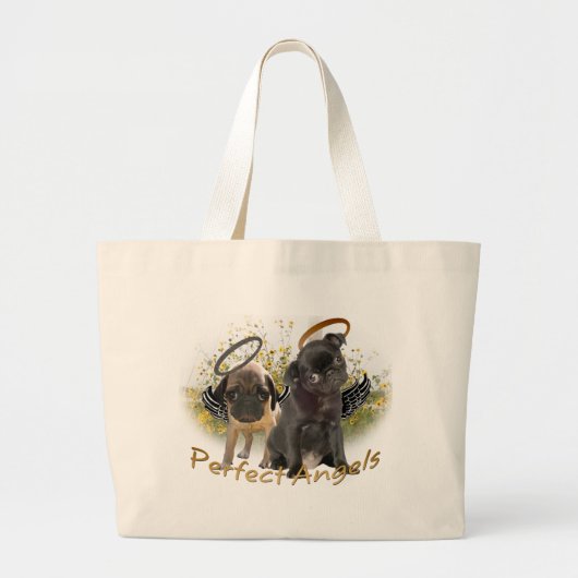 Perfect Angel Pugs Grote Tote Bag (Voorkant)
