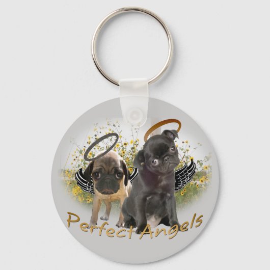 Perfect Angel Pugs Sleutelhanger (Voorkant)