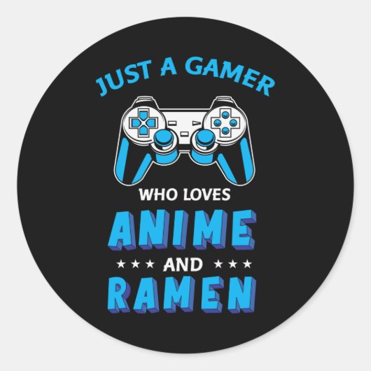 Perfect Anime, Video Games & Ramen Ronde Sticker (Voorkant)