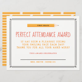 Perfect Attendance Award Kaart