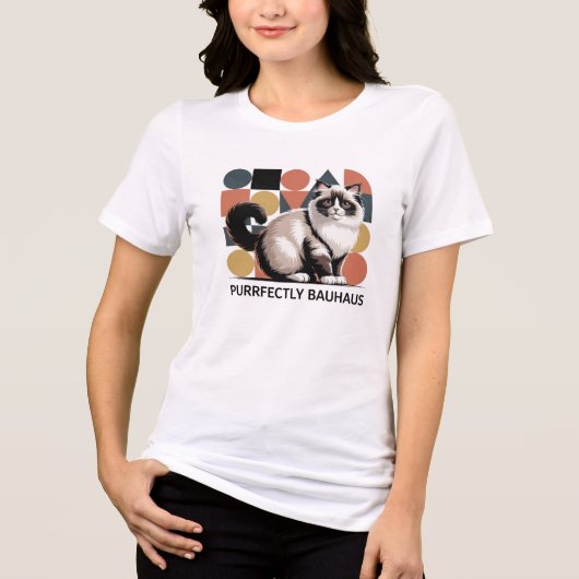 Perfect Bauhaus Ragdoll Cat Modern Art T-shirt (Voorkant)