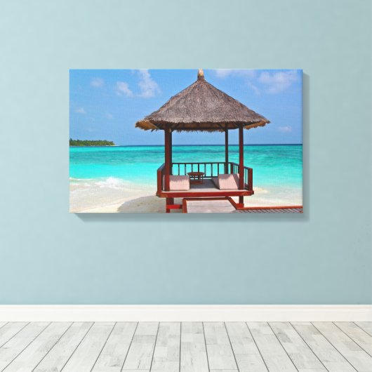 Perfect Beach Hut Canvas Afdruk (Insitu (Houten vloer))
