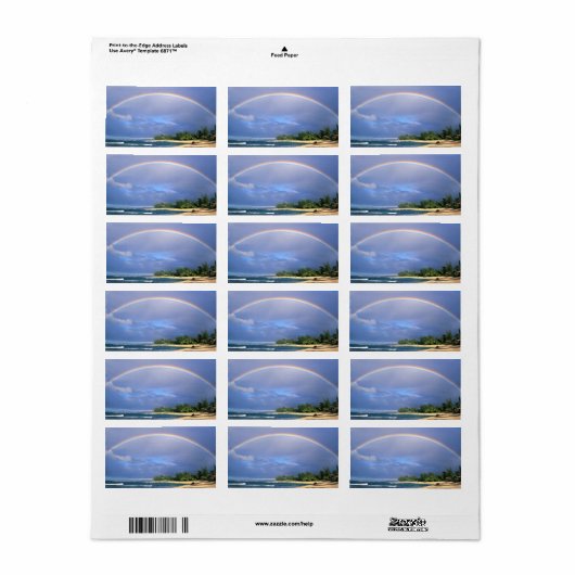 Perfect Beach Regenboog mailing label (Full Sheet)