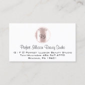 Perfect Beauty Studio Services Monogram Roos Visitekaartje (Voorkant)