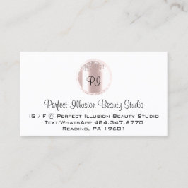 Perfect Beauty Studio Services Monogram Roos Visitekaartje