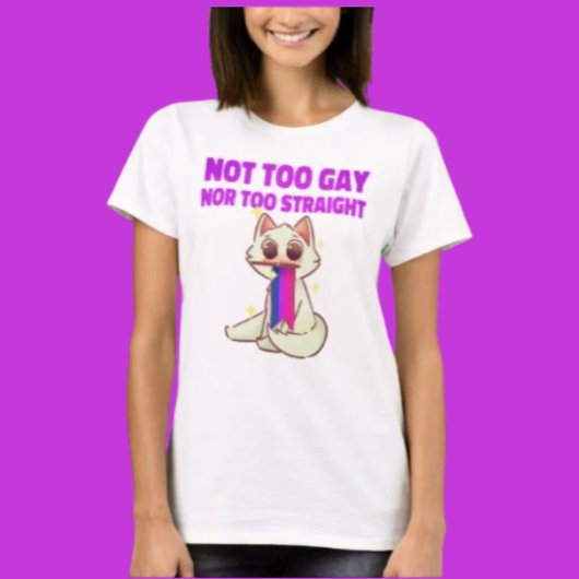 Perfect BI: niet te homo of te hetero kat T-shirt