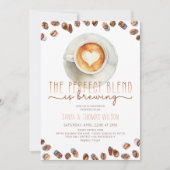 Perfect Blend Baby shower Uitnodigen | Koffiethema Kaart (Voorkant)