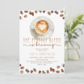 Perfect Blend Baby shower Uitnodigen | Koffiethema Kaart (Staand voorkant)
