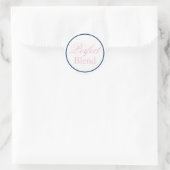"Perfect Blend" bruiloft Sticker - Blush Pink/Navy (Tas)