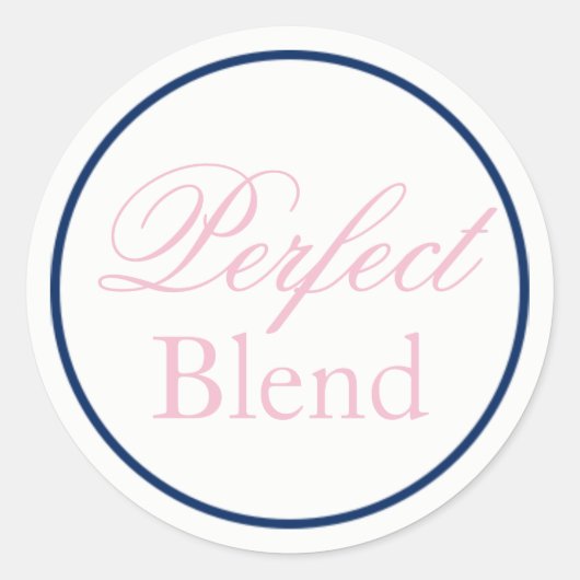 "Perfect Blend" bruiloft Sticker - Blush Pink/Navy (Voorkant)