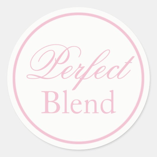 "Perfect Blend" bruiloft Sticker - Blush Pink/Navy (Voorkant)