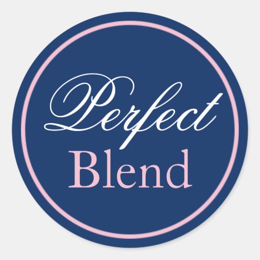 "Perfect Blend" bruiloft Sticker - Blush Pink/Navy (Voorkant)
