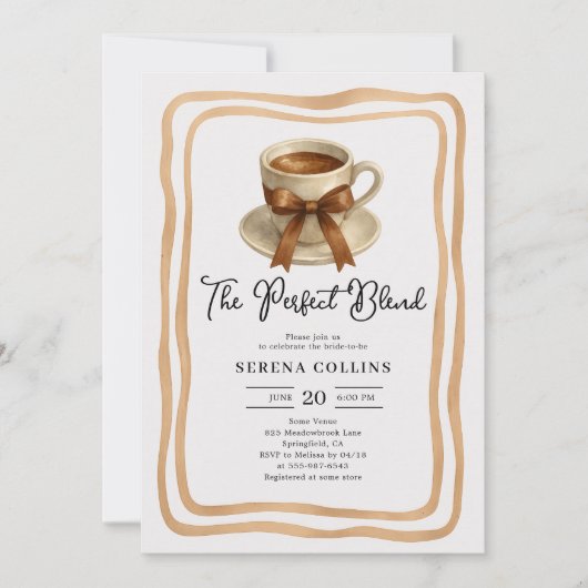 Perfect Blend Coffee Cup Vrijgezellenfeest Kaart (Voorkant)