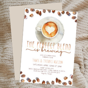 Perfect Blend is het brouwen van koffie Baby showe Kaart