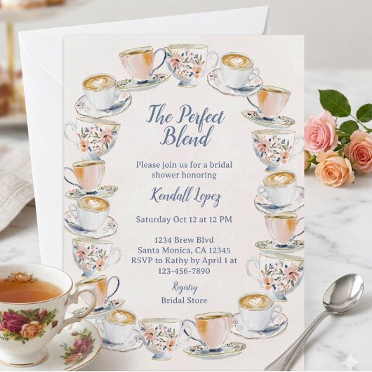 Perfect Blend Koffie en Thee Bruiloft Borrel  Kaart