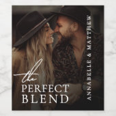 Perfect Blend Trouwfoto Wijn Etiket (Enkel label)