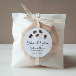 Perfect Blend Waterverf koffiebonen Dank u Ronde Sticker