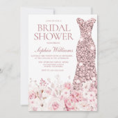 Perfect Blush Floral Roos Gold Dress Vrijgezellenf Kaart (Voorkant)