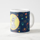 Perfect Bunny Rabbit geometrisch patroon Grote Koffiekop (Voorkant rechts)