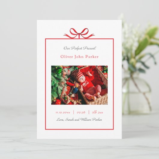 Perfect cadeau Kerstvakantie Geboorte Aankondiging (Staand voorkant)