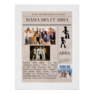 Perfect cadeau voor een ABBA en MAMA MIA FAN Perfect Poster
