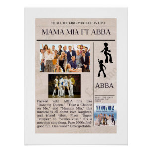Perfect cadeau voor een ABBA en MAMA MIA FAN Poster