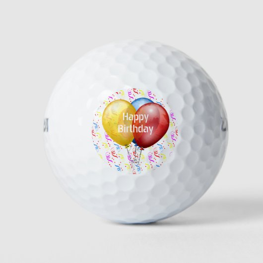 Perfect cadeau voor Golfer Happy Birthday-ballonne Golfballen (Voorkant)