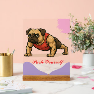 "Perfect Cadeau voor Gym Buffs & Hondenliefhebbers Acryl Bord