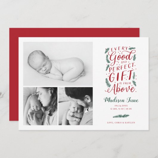 Perfect cadeautje kerstfeest kondiging feestdagenkaart (Voorkant / Achterkant)