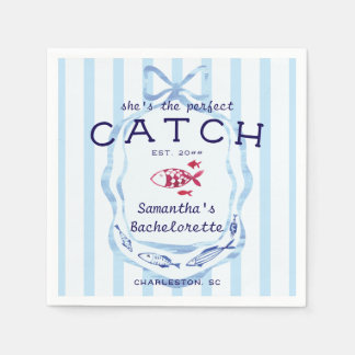 Perfect Catch Beach Preppy Fishing Bachelorette Servet