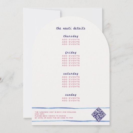 Perfect Catch Beach Preppy Gevist Bachelorette Kaart (Achterkant)