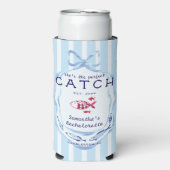 Perfect Catch Beach Preppy Gevist Bachelorette Seltzer Blikjeskoeler (Seltzer Voorkant)