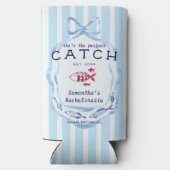 Perfect Catch Beach Preppy Gevist Bachelorette Seltzer Blikjeskoeler (Achterkant)