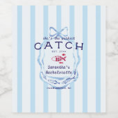 Perfect Catch Beach Preppy Vissen Afscheidsgroep B Wijn Etiket (Enkel label)