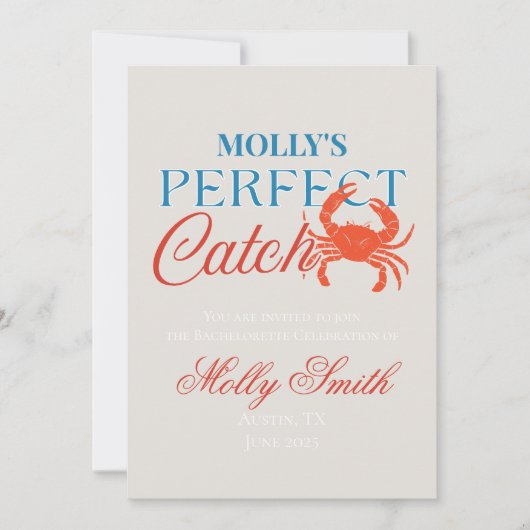 Perfect Catch – Kust Bruids Ontwerp Kaart (Voorkant)